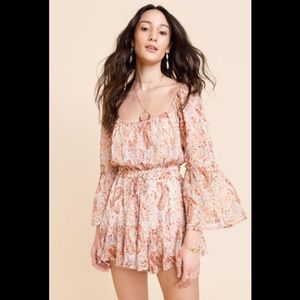 Paisley Front Tie Romper
